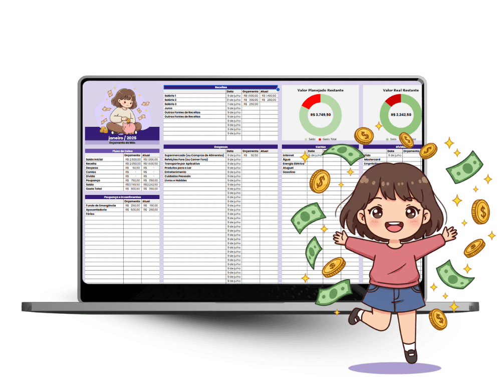 organização financeira planilhas google sheets